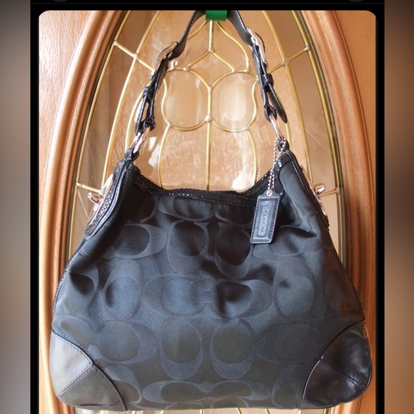 Black Coach Signature C Large Hobo Purse - Picture 2 of 8